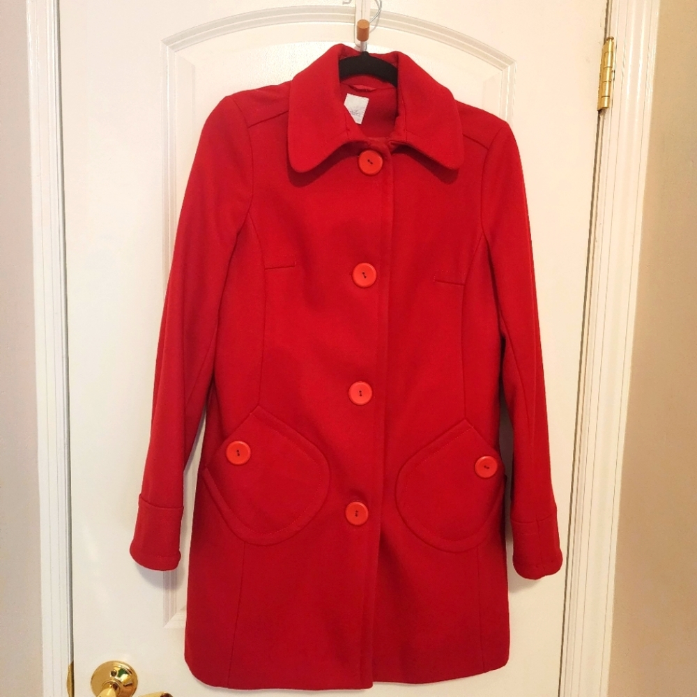 Camaieu Red Button Down Jacket Women - Small to Medium Size
